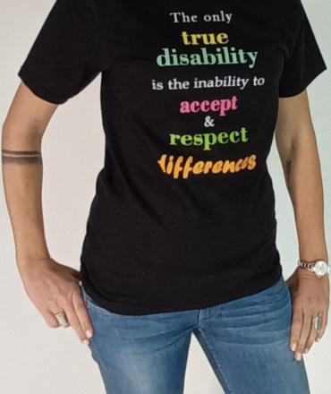 T-Shirt - Μαύρο (The only true disability is the inability to accept & respect differences)