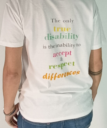T-Shirt - Λευκό (The only true disability is the inability to accept & respect differences)